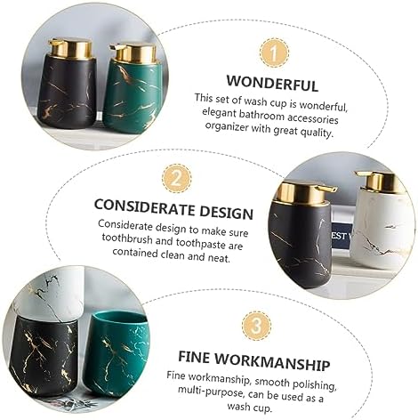 Elegant Bathroom Set - Toiletry Cup Dispenser Toothbrush Holder
