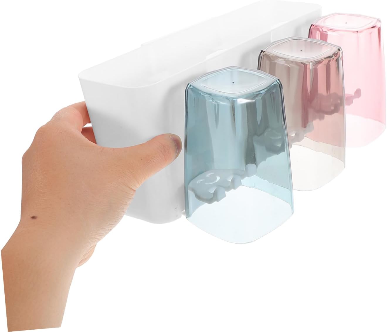Beatifufu Wall-Mounted Toothbrush Toothpaste Holder White