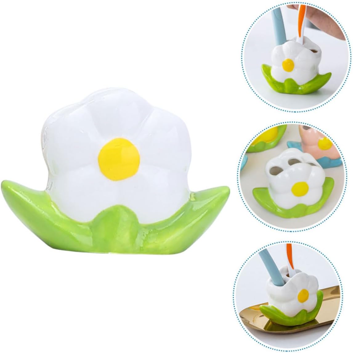 Floral Toothbrush Holder Compact