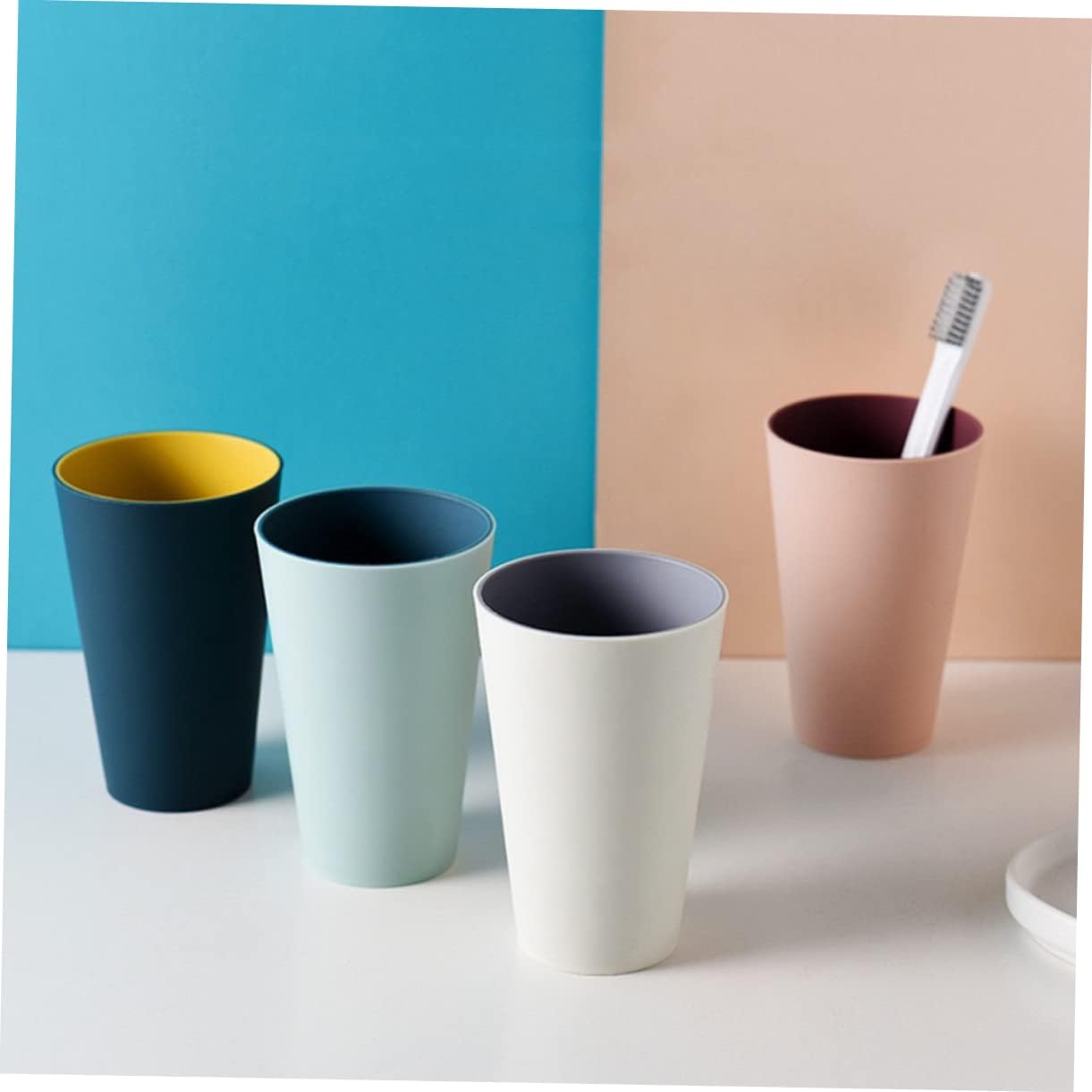 JECOMPRIS Light Brushing Cup Portable Student Tooth Tumbler