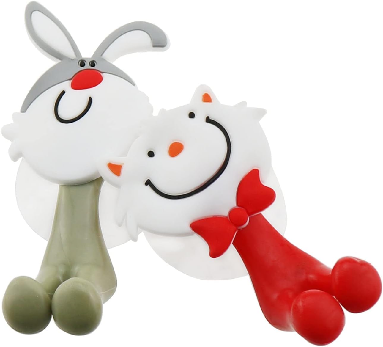 5PCS Cute Cartoon Animal Toothbrush Holders Wall-Mounted Set for Kids