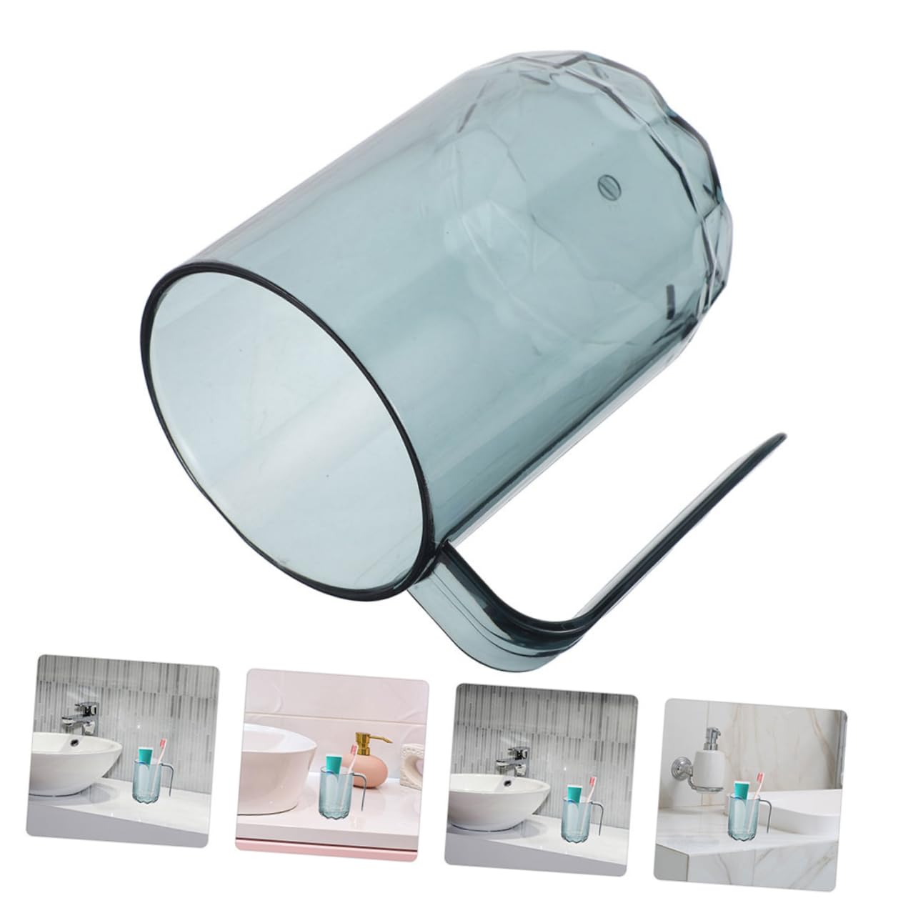NOLITOY 3pcs Plastic Toothbrush Cups Set Transparent Reusable Bathroom Holder