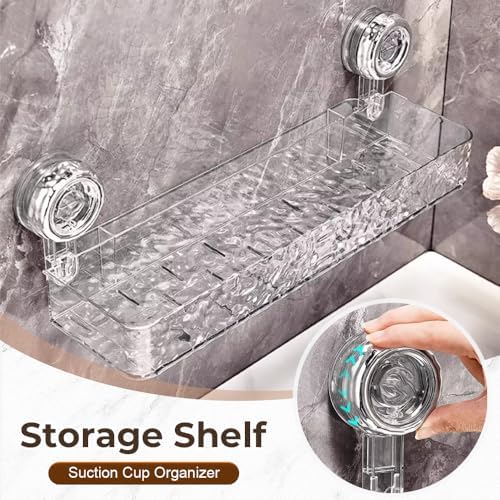 Secure No-Drill Suction Cup Shower Caddy Holder White