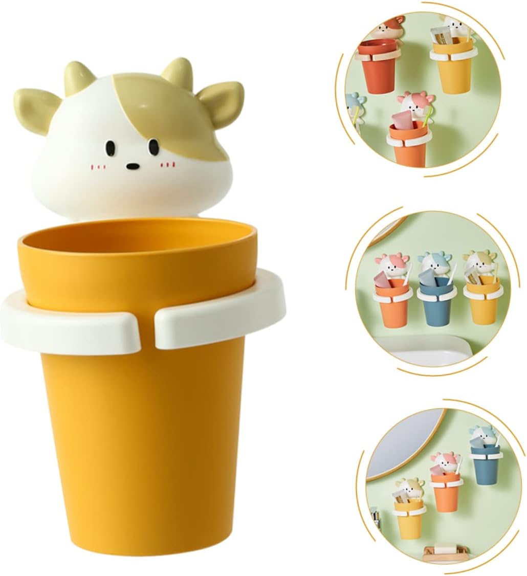 Happyyami Cartoon Cow Gargle Cup Toothbrush Holder
