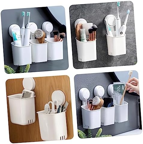 Amosfun Suction Cup Toothbrush Holder Wall Mount No Drill