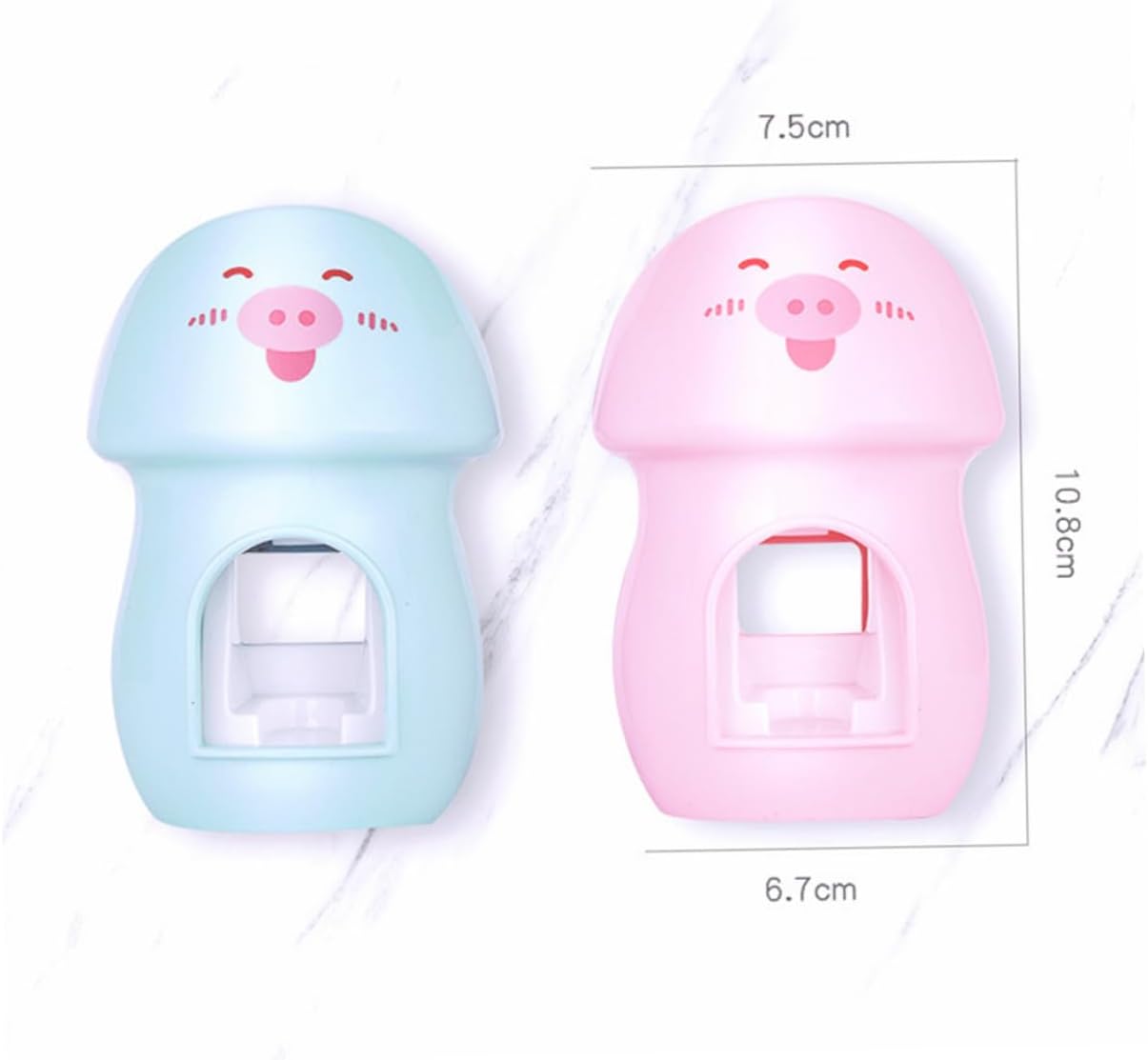 Pig Design Wall-Mounted Toothbrush Holder with Toothpaste Dispenser