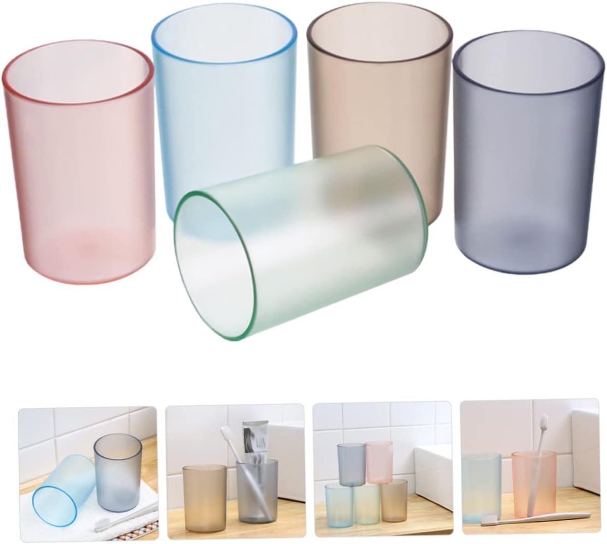 5-Piece Toothbrush Toothpaste Holder Set Pink Compact Travel Bathroom organisers
