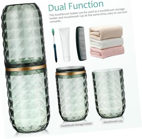Travel Toothbrush Holder Dual Cup Design