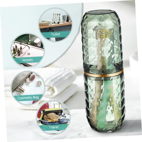 Travel Toothbrush Holder Dual Cup Design