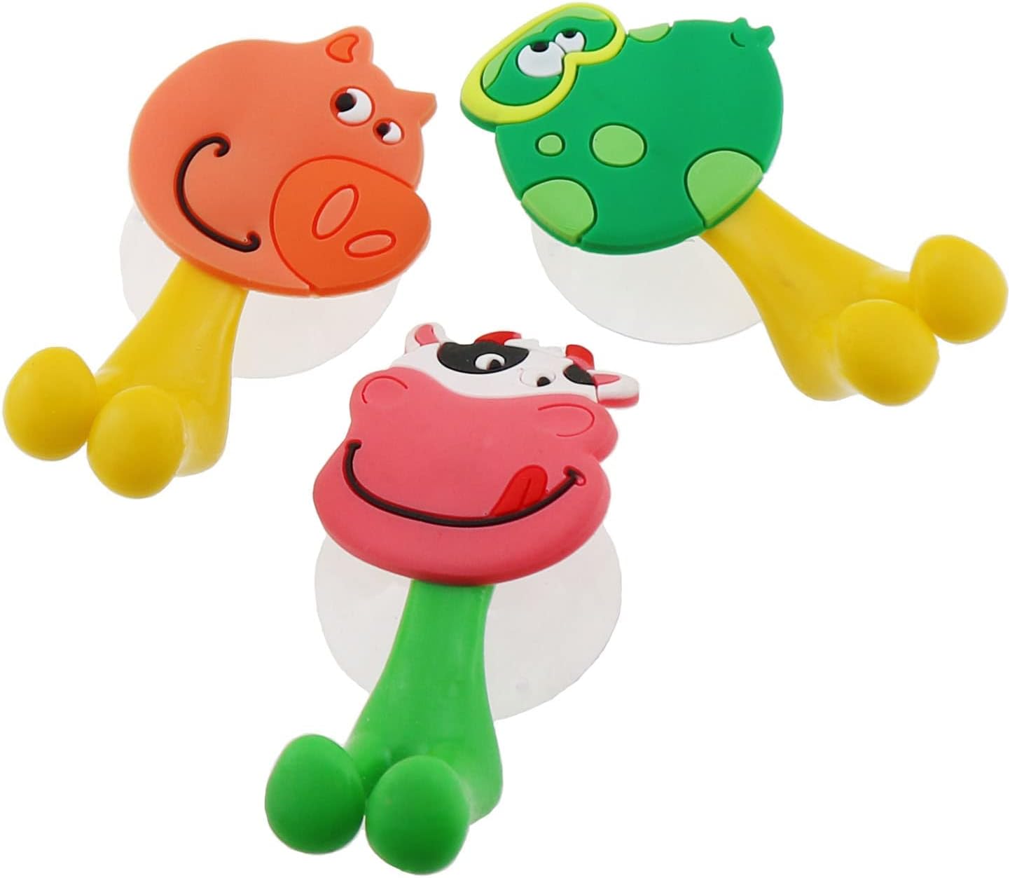 5PCS Cute Cartoon Animal Toothbrush Holders Wall-Mounted Set for Kids