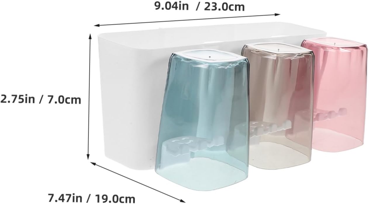 Beatifufu Wall-Mounted Toothbrush Toothpaste Holder White
