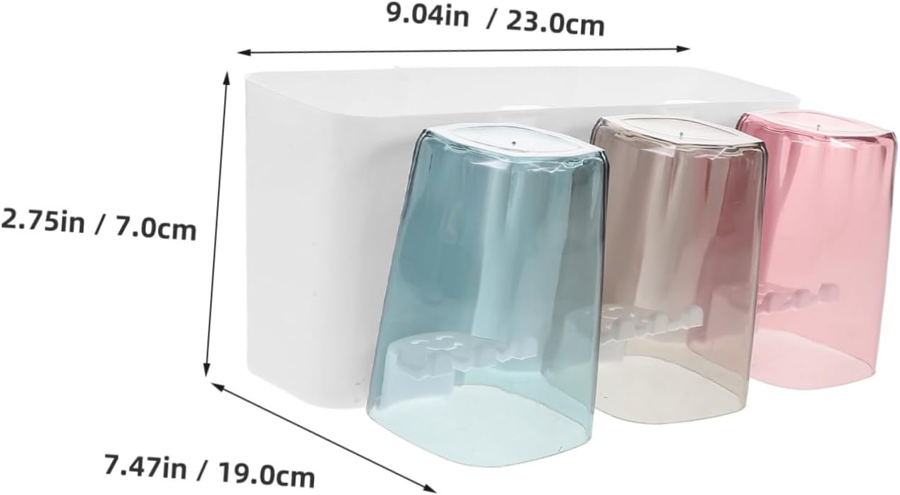 Bathroom Toothbrush Holder Set With 3 Cups And Toothpaste Rack