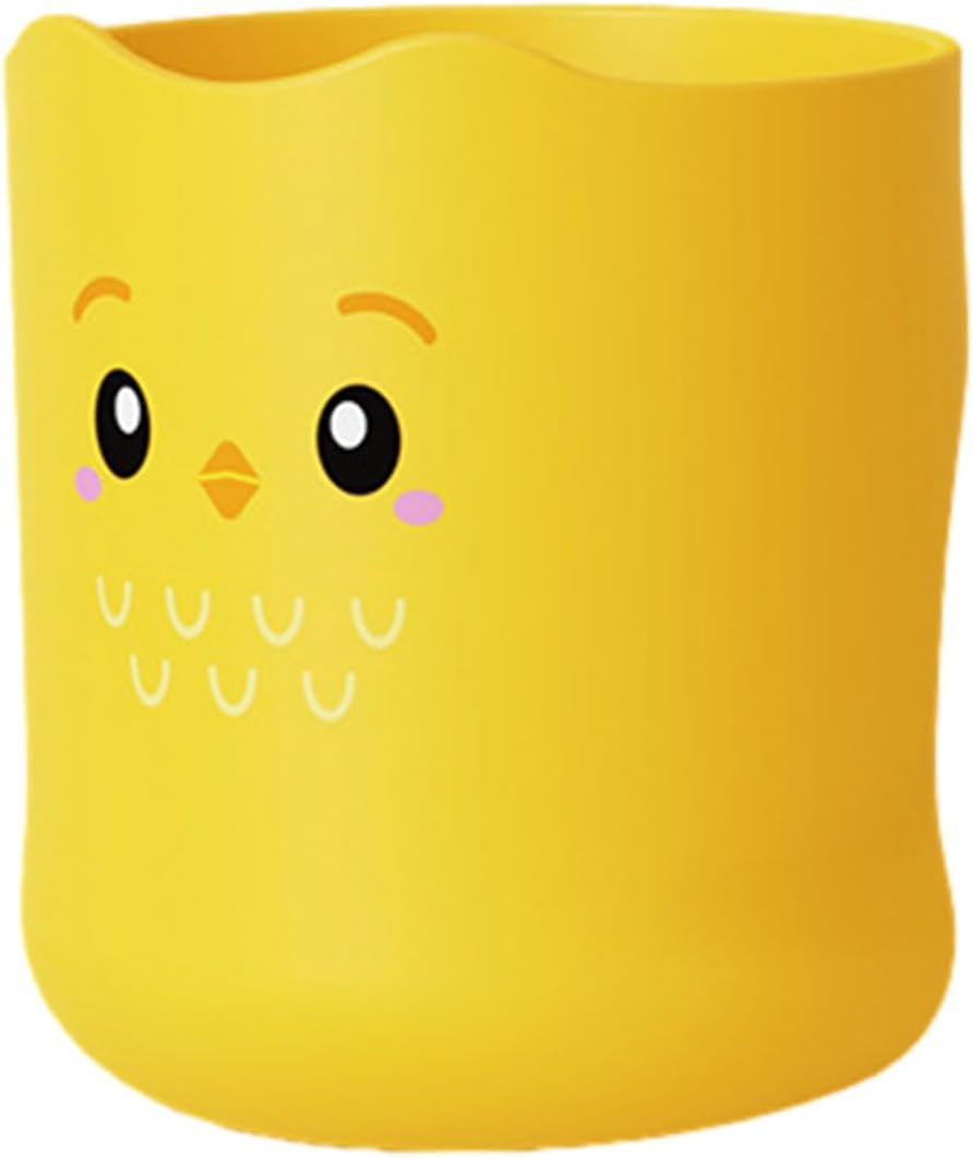 KSIEE Kids Toothbrush Cup with Cartoon Characters and Fun Design