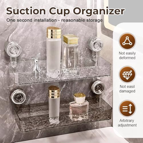 Secure No-Drill Suction Cup Shower Caddy Holder White