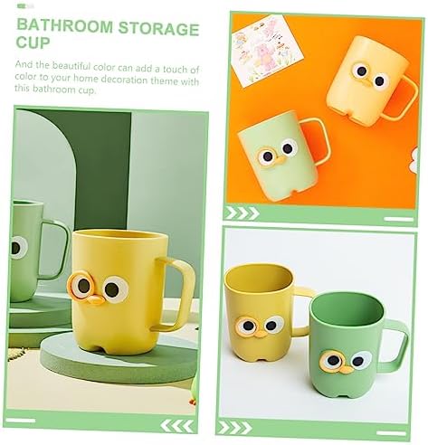 DRESSOOS 2PCS Cartoon Toothbrush Holder Cups for Reusable Storage in Bathroom