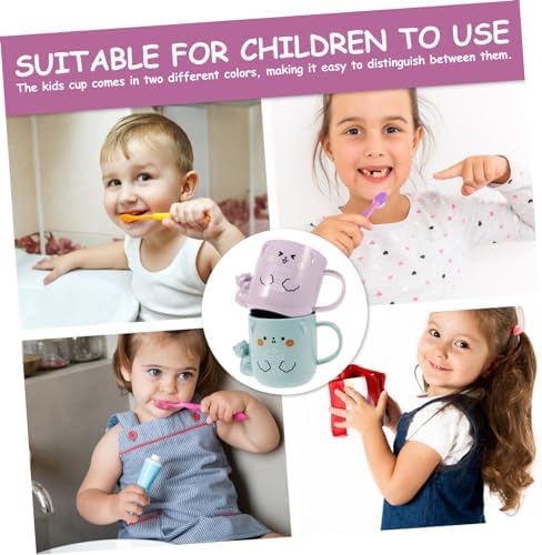 LigigWash 2PCS Cartoon Plastic Toothbrush Cups for Toddlers