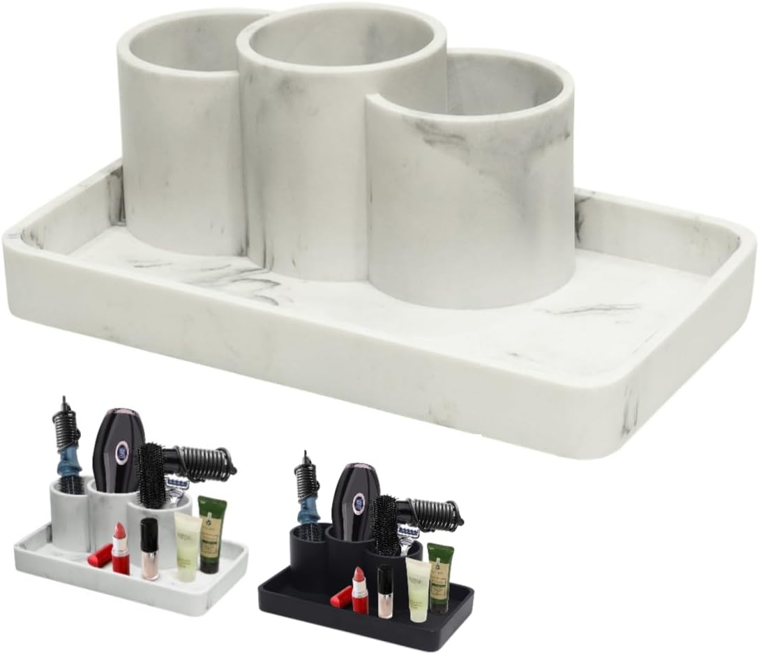 Suanti Multi-Functional Toothbrush Holder with 3 Compartments