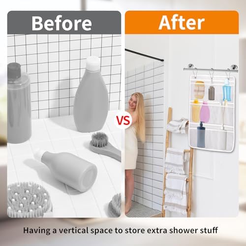 7-Pocket Mesh Shower Organizer for Quick Organization