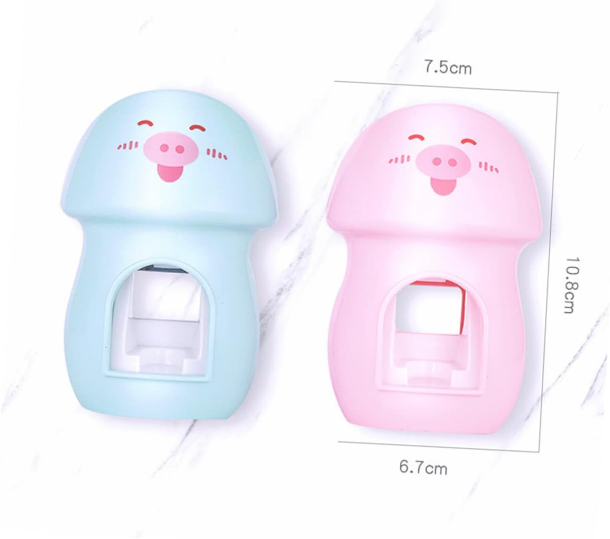 LIFKOME Pink Wall Mounted Toothbrush Holder with Automatic Toothpaste Squeezer