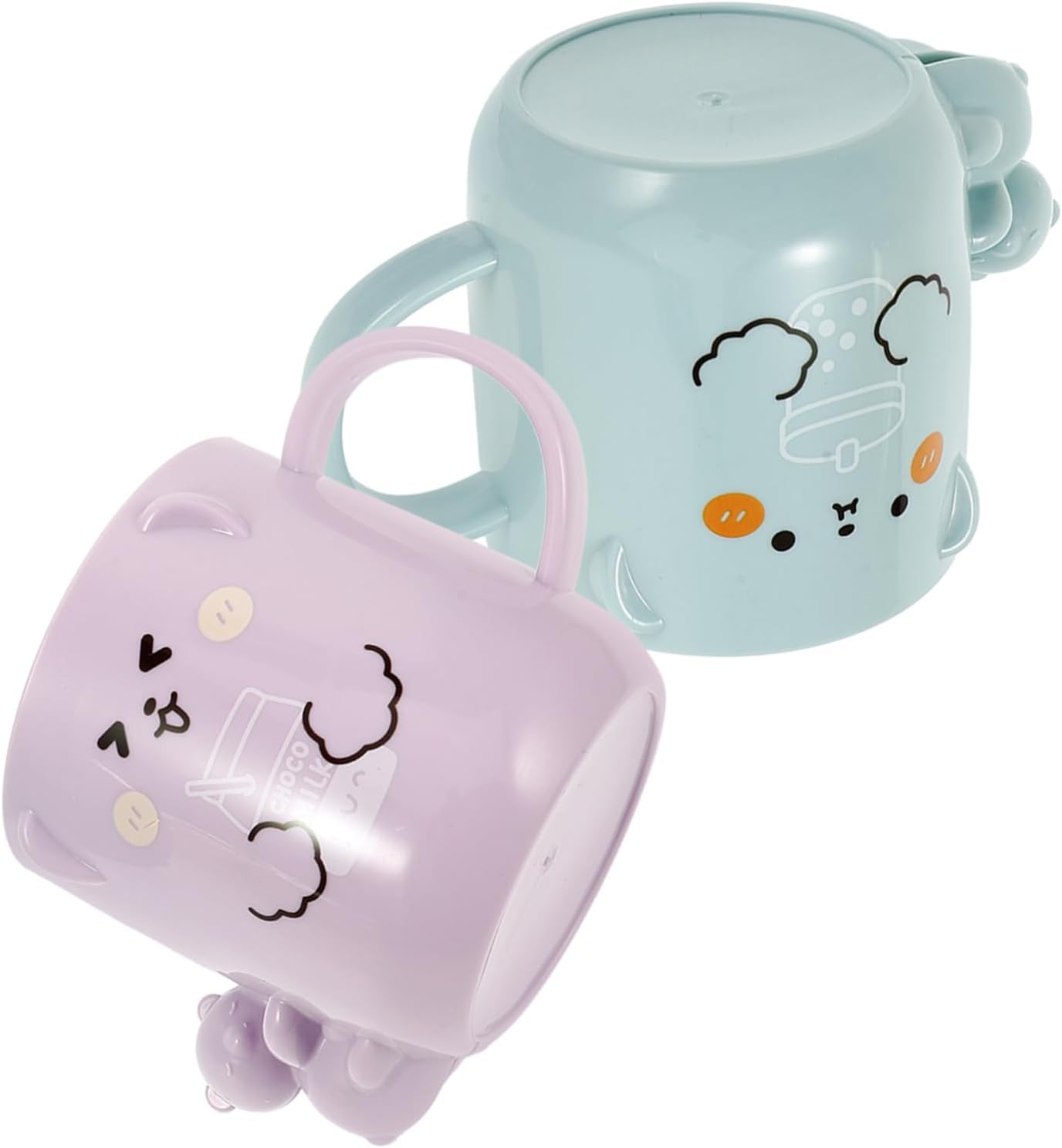 ABOOFAN 2-Piece Reusable Toothbrush Bear Cups