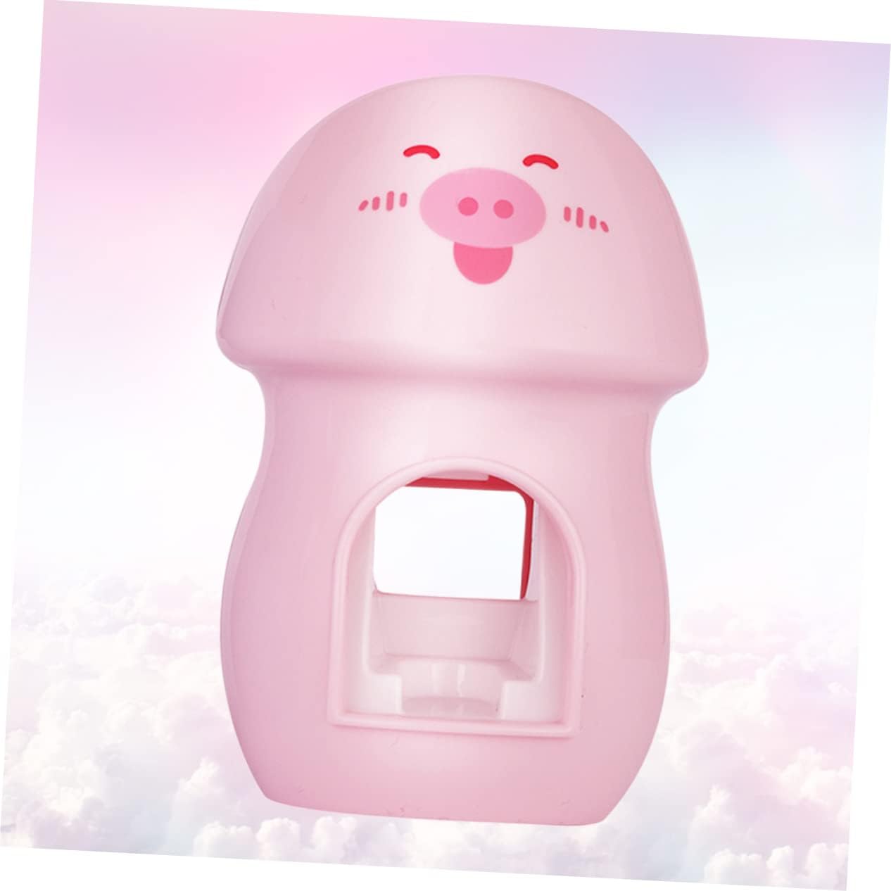 LIFKOME Pink Wall Mounted Toothbrush Holder with Automatic Toothpaste Squeezer