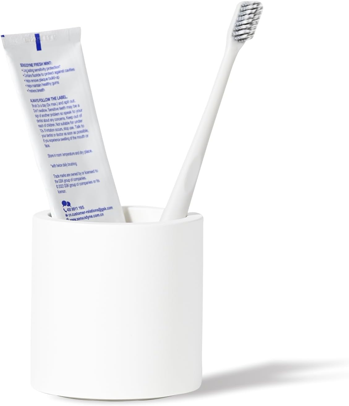 Matte White Diatomaceous Toothbrush Holder