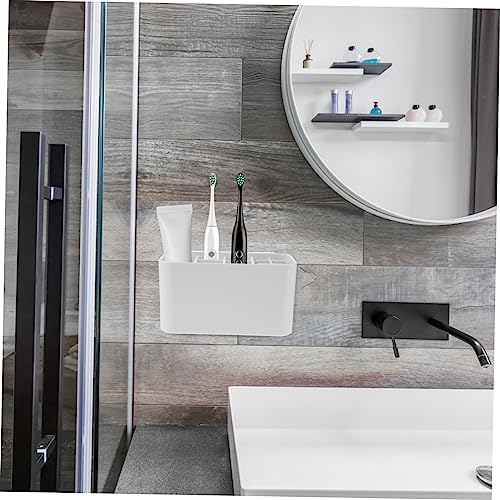 Wall-Mounted Electric Toothbrush Holder with Storage