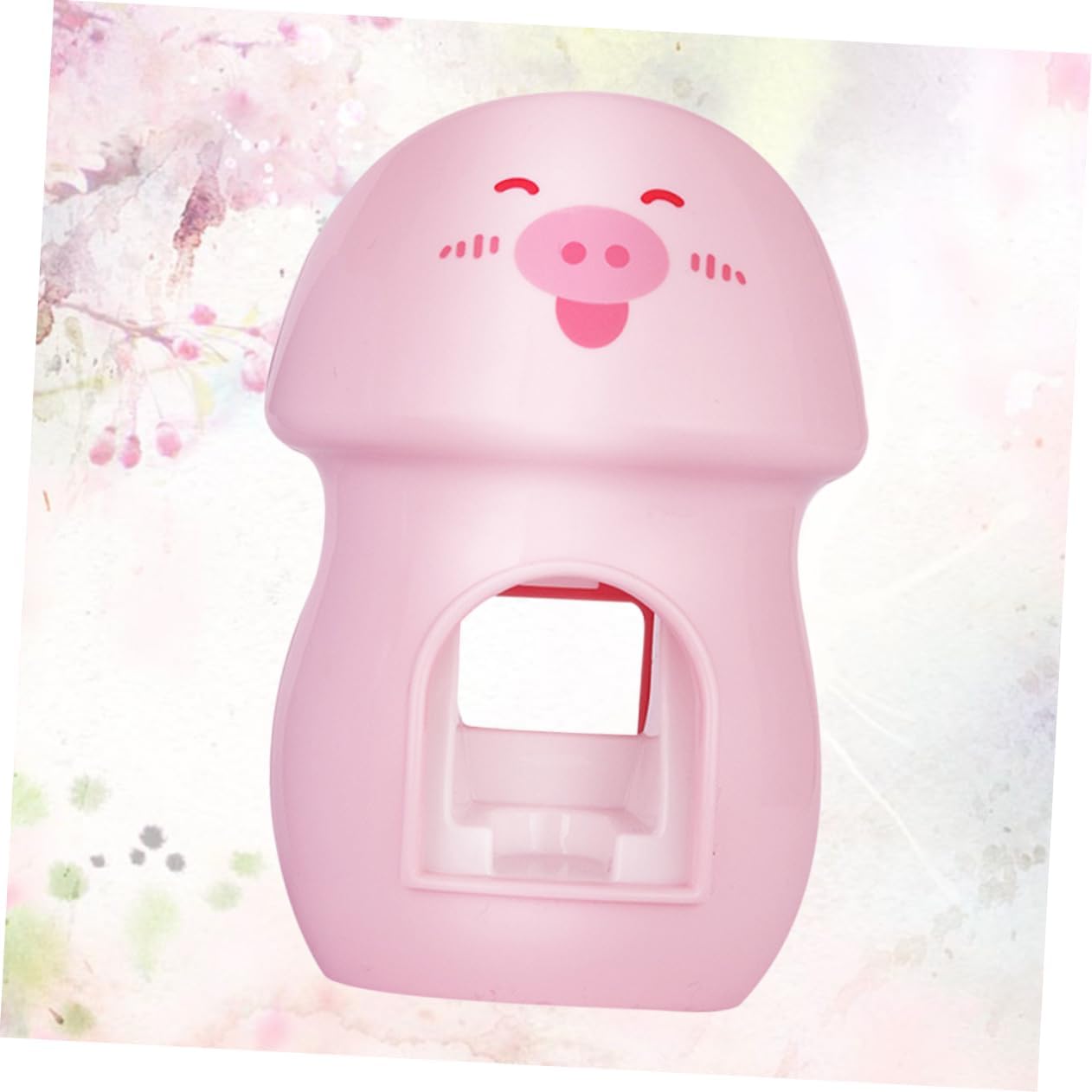 LIFKOME Pink Wall Mounted Toothbrush Holder with Automatic Toothpaste Squeezer