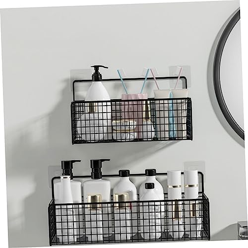 Zerodeko Floating Storage Rack No-Drill Floating Showers in Brightly Polished Iron