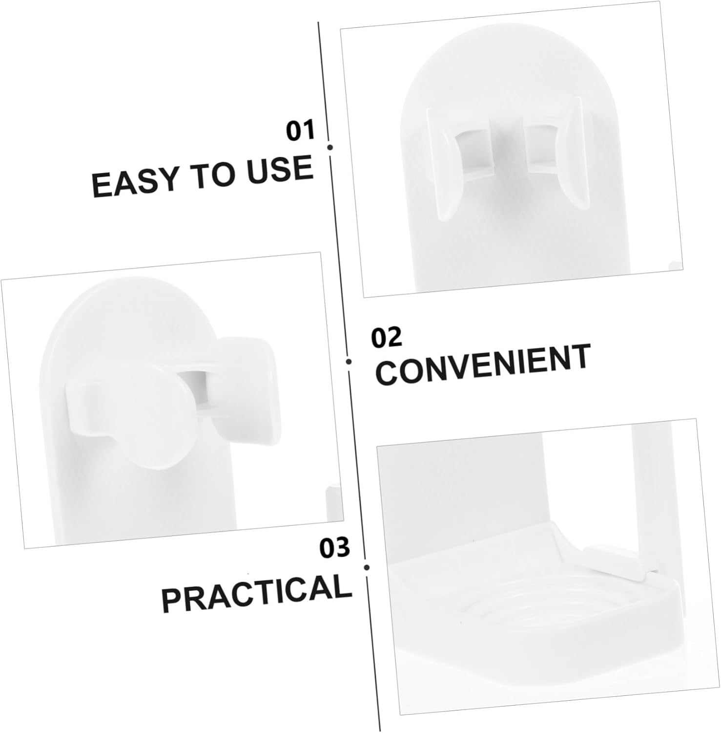 Space-Saver Wall-Mounted Electric Toothbrush Holder 2-Piece Set 1