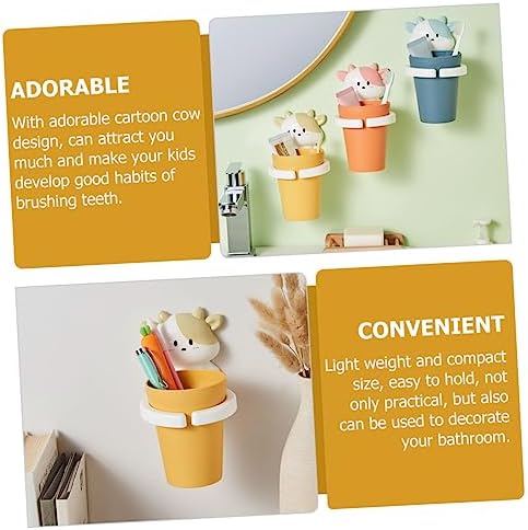 Playful Cartoon Toothbrush Cup for Kids Easy to Install with Fun Design