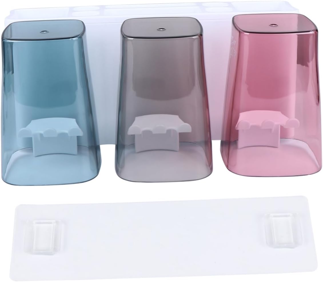 CIIEEO 3 Toothbrush Holder Set White - Mountable Toothpaste Cup Storage Rack
