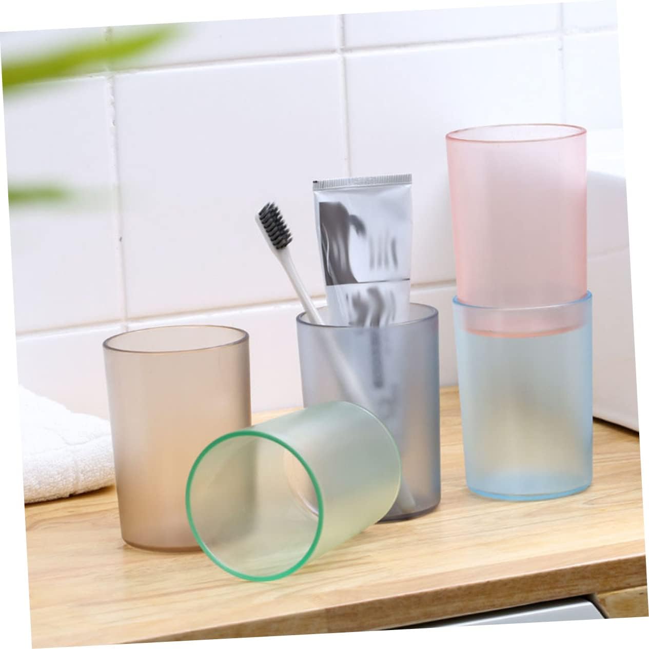 Ciieeo 5pcs Bathroom Mug Suction Cups Holder