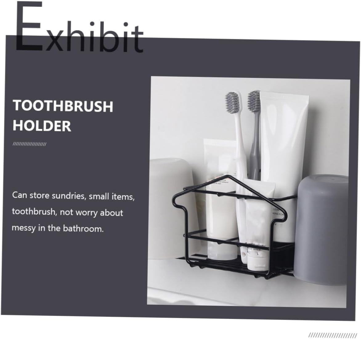 Ciieeo Wall Mounted Toothbrush Holder Shampoo Storage Stand