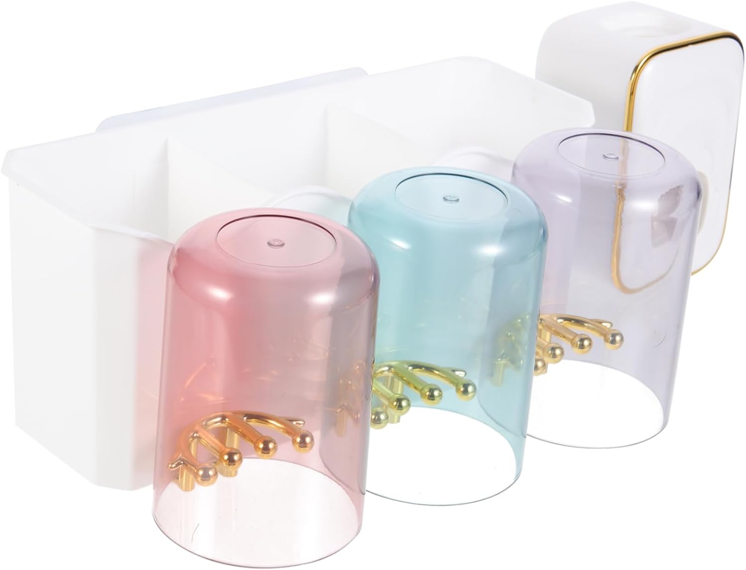 Gleavi Wall-Mounted Toothbrush Holder Toothpaste Dispenser - Space-Saving Bathroom Organizer