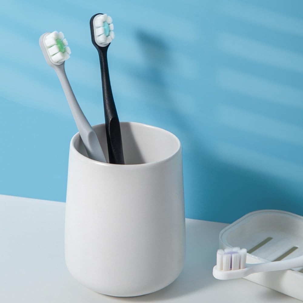 RabyLeo Modern Simple Style Ceramic Toothbrush Mouthwash Holder White
