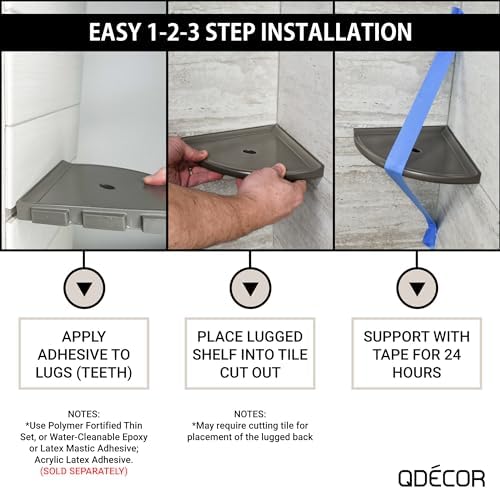 Questech 5 Inch Shower Soap Dish Shelf Graphite Black