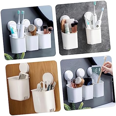 Wall Mounted Suction Cup Toothbrush Holder with Drainage 1