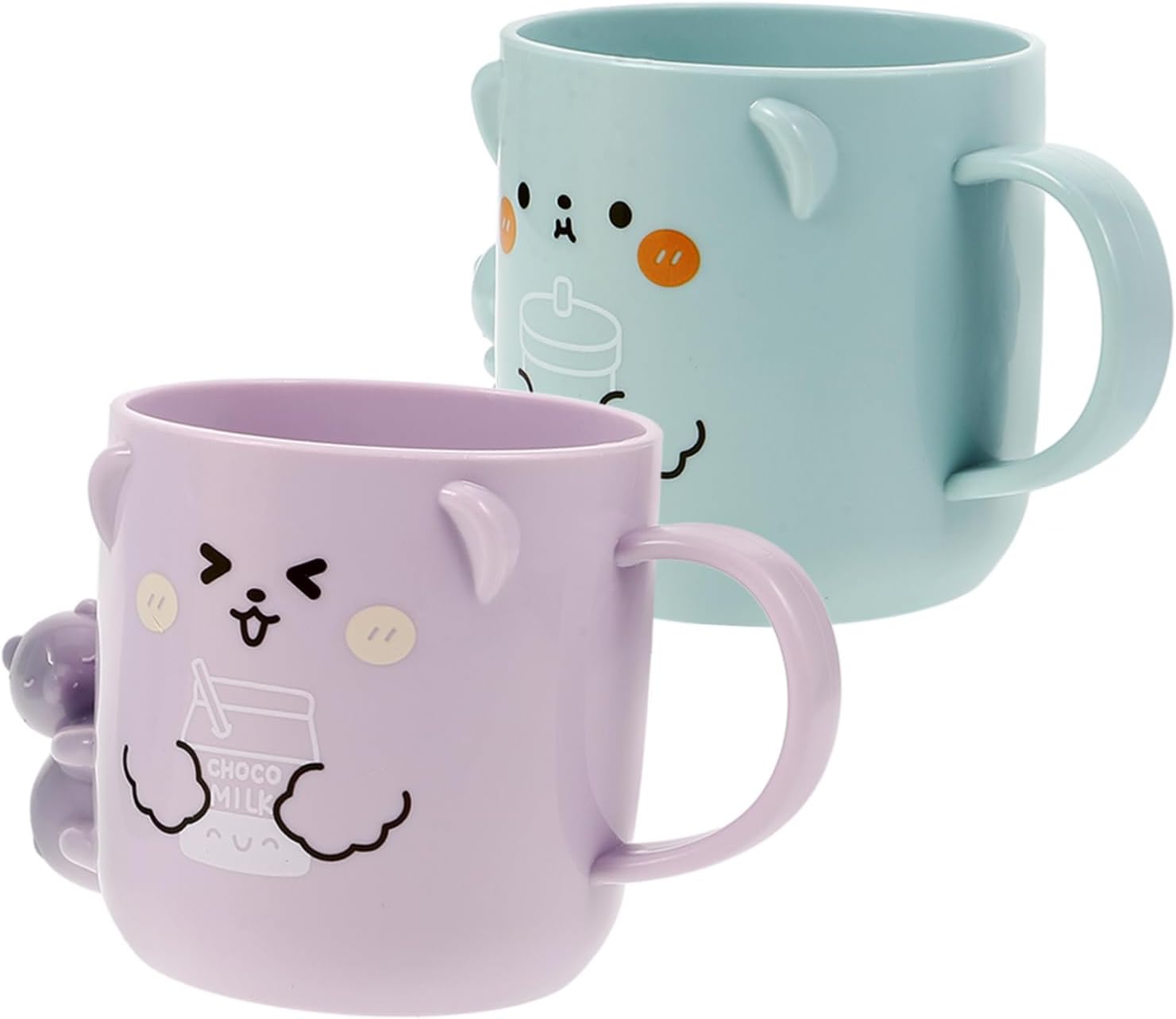 Unomor 2Pcs Cute Bear Shape Toothbrush Rinsing Cups