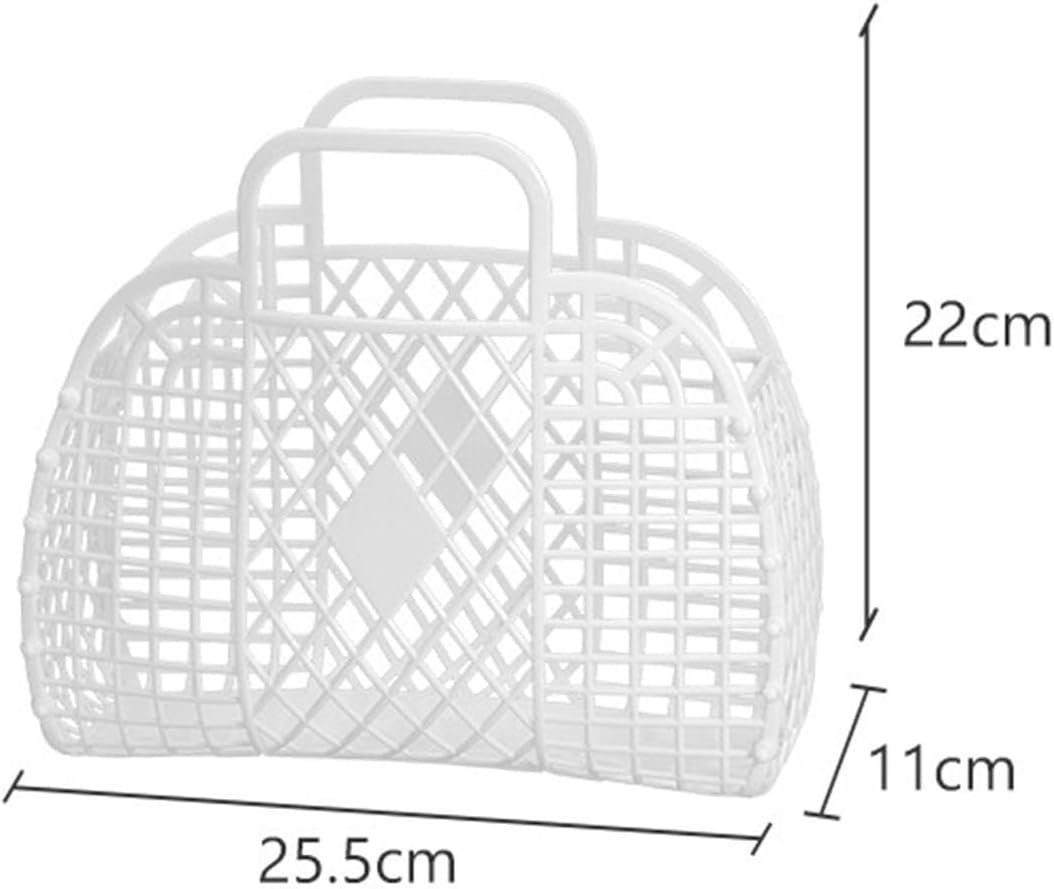 Foldable Plastic Shower Caddy with Handle Portable Multifunctional White Basket