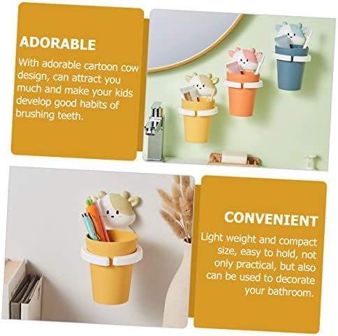 Cartoon Cow Toothbrush Cup Holder for Boys