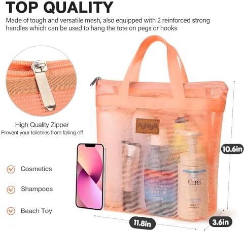 Hommtina 1 Pcs Shower Mesh Caddy Bag Quick Dry Organizer