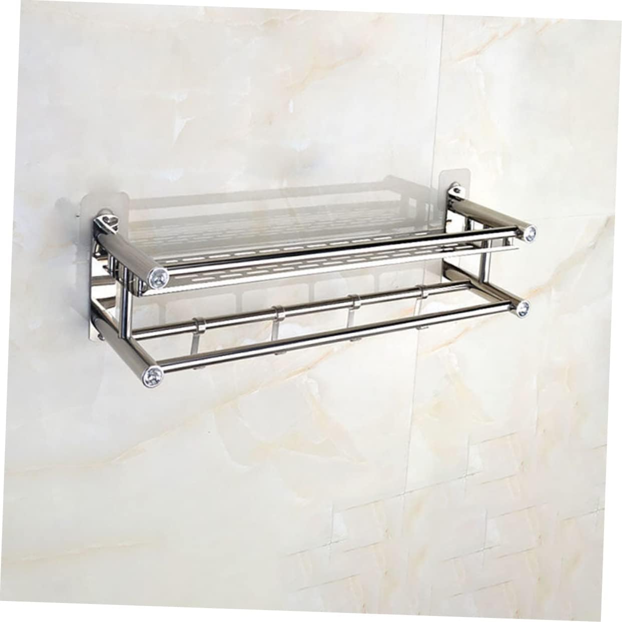 Ciieeo Silver Stainless Steel Bathroom Storage Rack