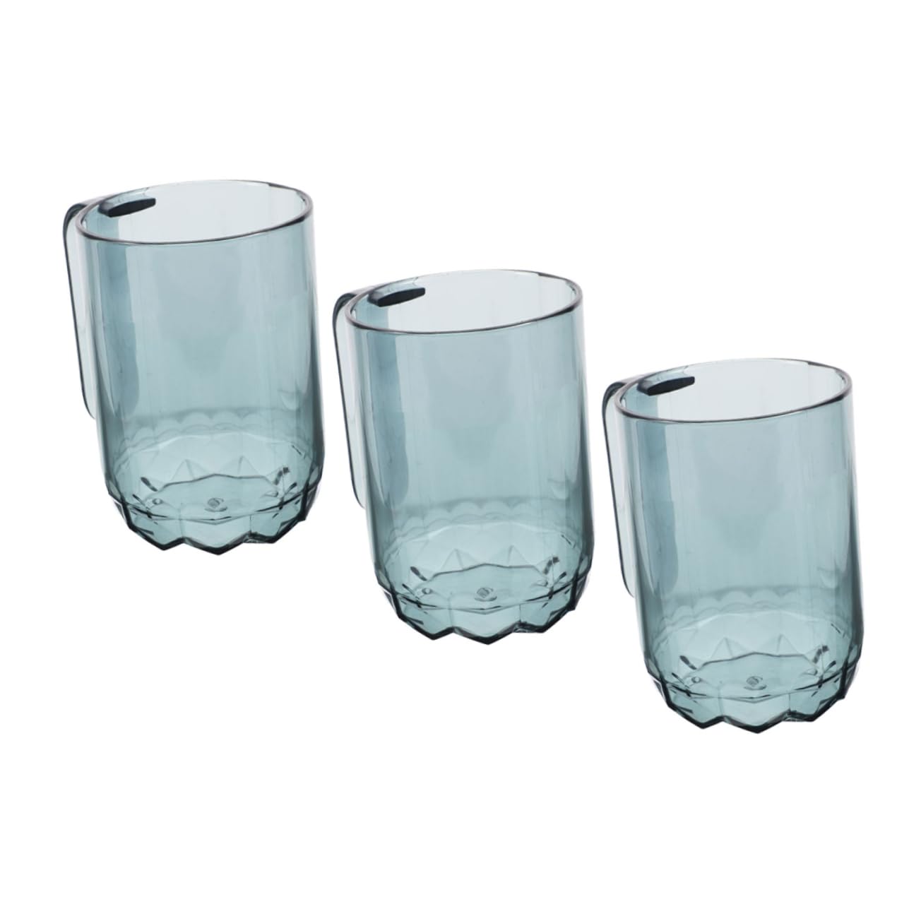 NOLITOY 3pcs Plastic Toothbrush Cups Set Transparent Reusable Bathroom Holder