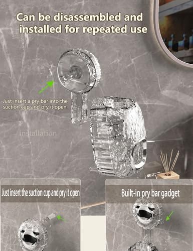 R Conlifeus Wall-Mounted Automatic Toothpaste Squeezer Dispenser 2-Piece Transparent Translucent Gray