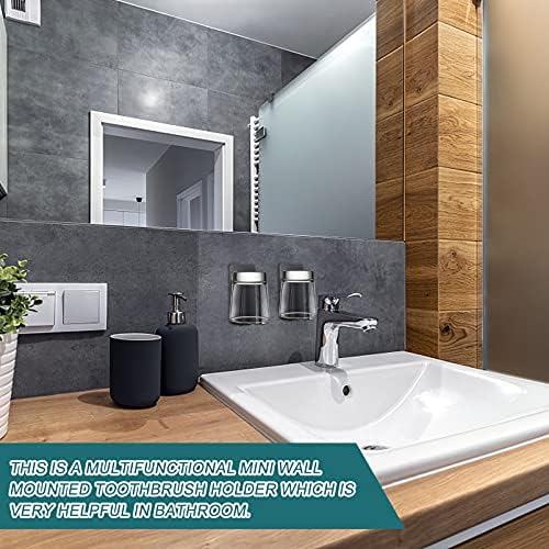 Durable Wall-Mounted Toothbrush Coffee Cup Holder No Tools Required 2-Piece Pack
