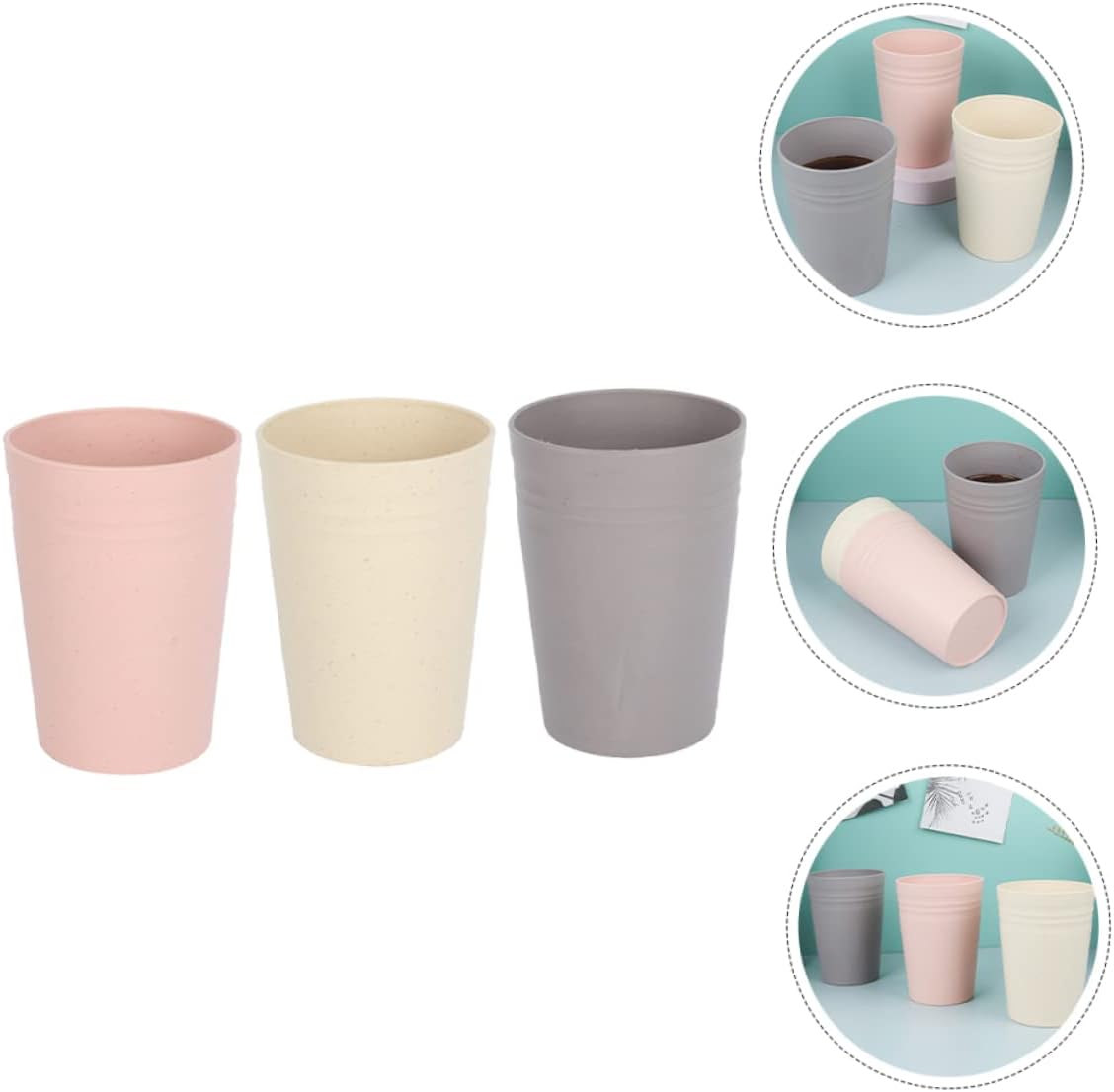 Amosfun Toothbrush Holder Mouthwash Cup Set of 3 Creative Reusable Design