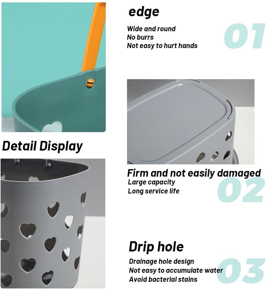Portable Shower Basket with Handles and Storage