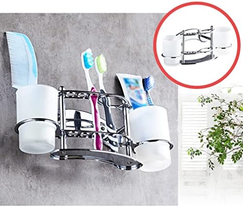 Alipis Wall Mounted Toothbrush Holder with Cup and Toothpaste Rack