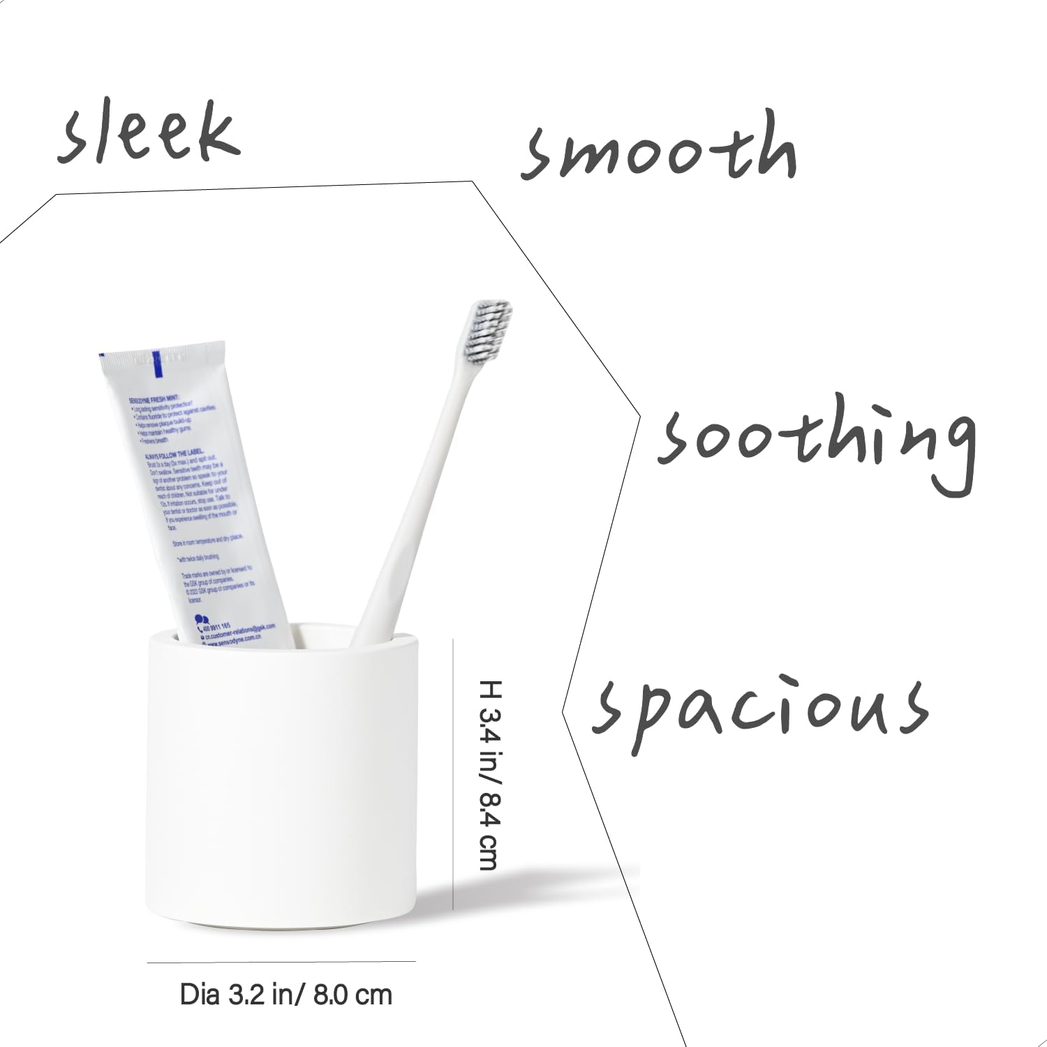 Matte White Diatomaceous Toothbrush Holder